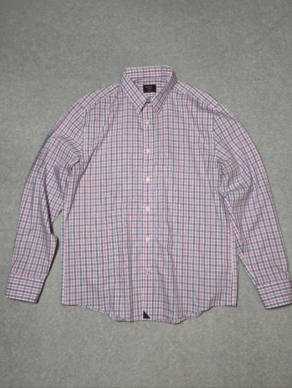 Untuckit Wrinkle Free Pink Dolcetto Check Button Down Shirt XL Business Casual